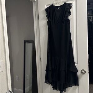Tommy Hilfiger Black Maxi Dress with Ruffles